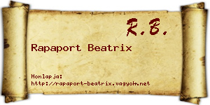 Rapaport Beatrix névjegykártya